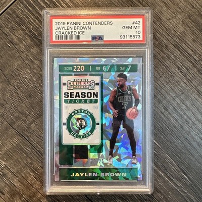 Jaylen Brown 2019-20 Contenders #42 Season Ticket Cracked Ice 07/25 PSA 10