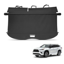 Black Cargo Cover For Toyota Highlander 2020-2023 Waterproof Parcel Shelf Black Cargo Cover For Toyota Highlander 2020-2023 Waterproof Parcel Shelf