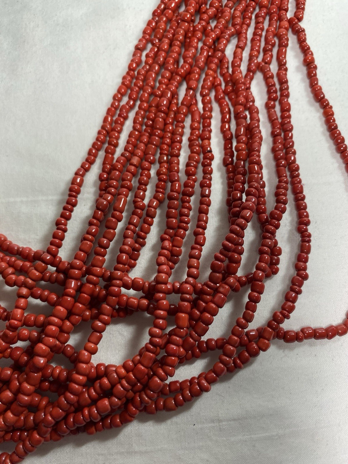 Red Multi Strand Beaded Statement Necklace & Brac… - image 19