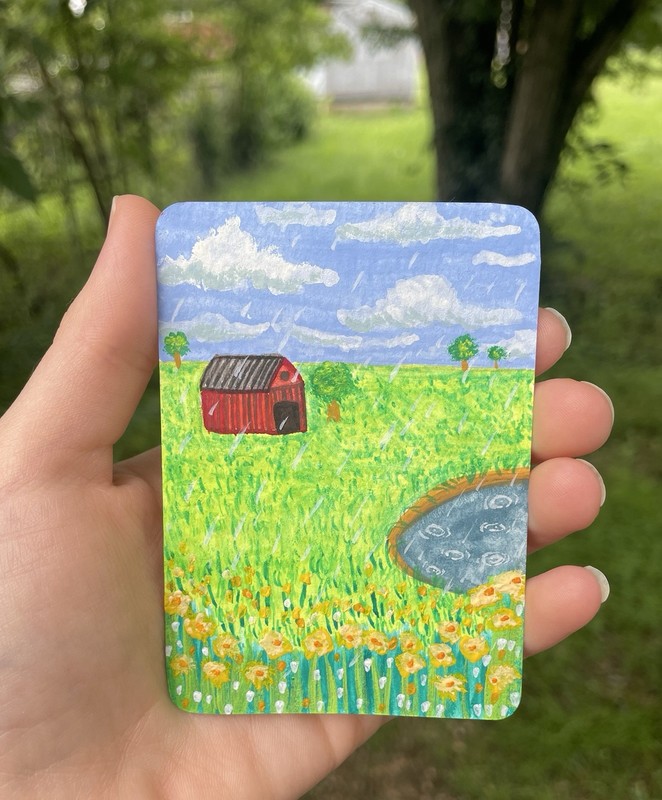 ACEO Original “Kentucky Showers” Gouache Landscape Art Card