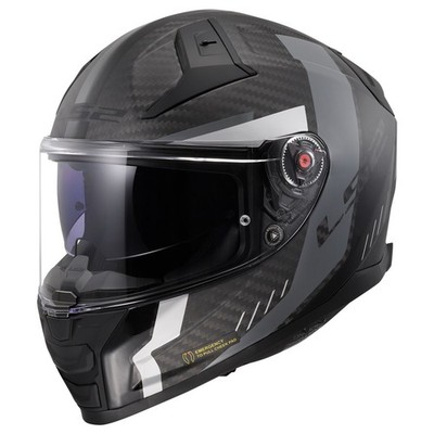 LS2 FF811 Vector II Carbon Grid Motorradhelm (Schwarzmatt/Carbon/Grau) Gr: L (59