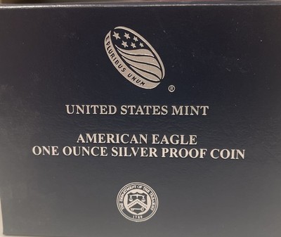 2021  W   $1 PROOF American Silver Eagle Box & COA | No Coin