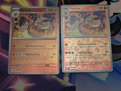 Flareon 013/131 Prismatic Evolutions Reverse holo error card,  missing texture