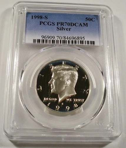 1998-S 50c SILVER PCGS PR70DCAM KENNEDY HALF DOLLAR PROOF DEEP CAMEO PR 70 DC