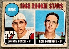 1968 TOPPS JOHNNY BENCH ROOKIE CARD # 247