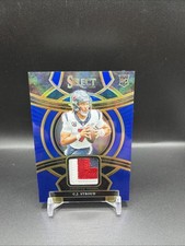 2023 Panini Select Rookie Swatches C.J. Stroud #RSW-CST Blue Prizm /35 (MEM, RC)