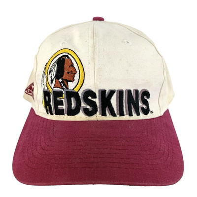 Vtg Washington Redskins Cap Block Script Logo Apex One Snap Back Football Hat