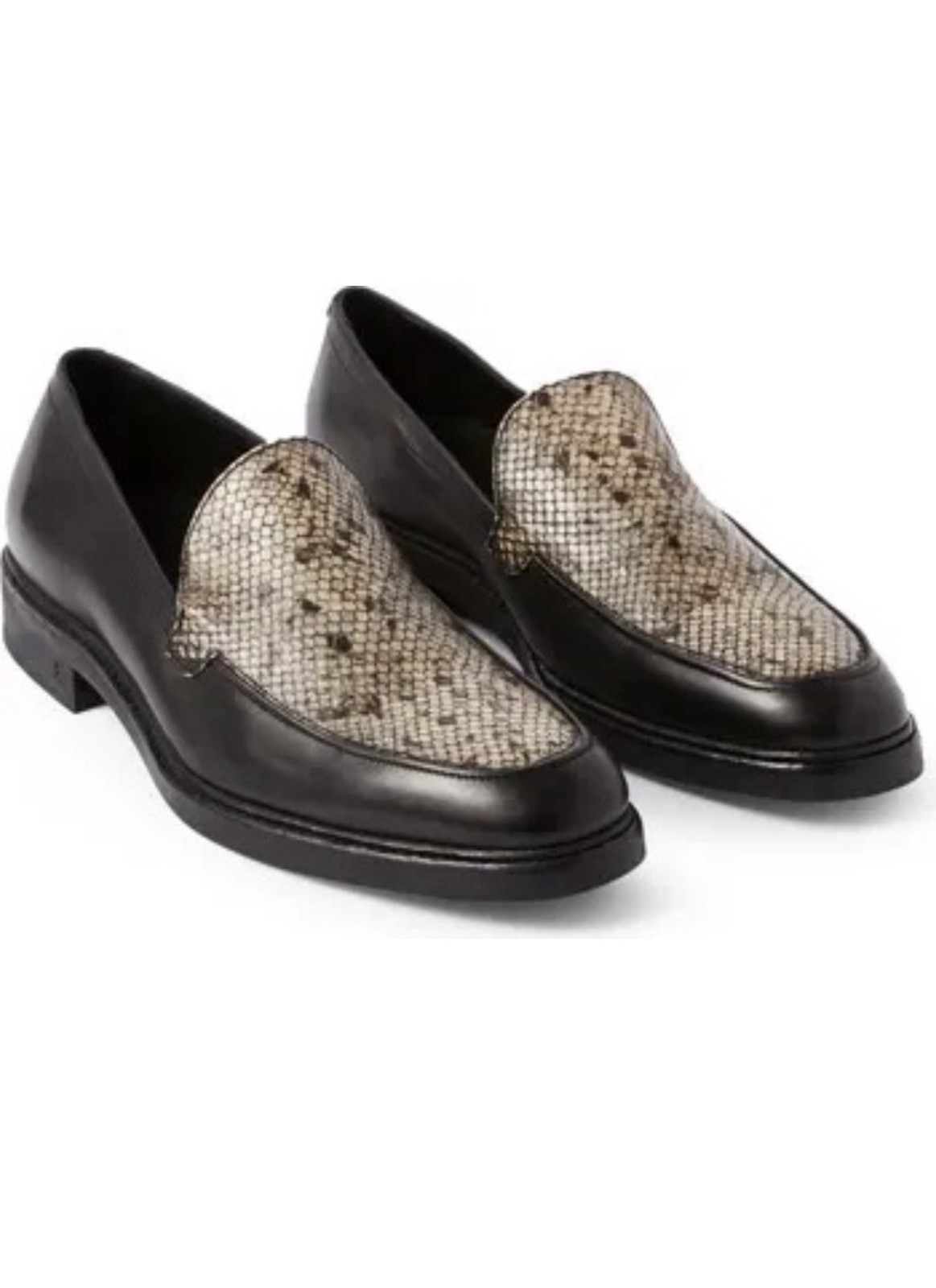 John Varvatos Leather Loafer with Python Size EU … - image 1