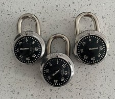 Master Lock 1525 - Combination Padlock - Pack of 3 - Tested and Working