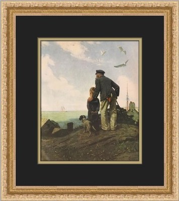 Norman Rockwell Looking Out To Sea Custom Framed Print