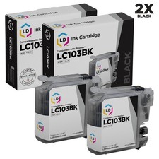 LD LC103BK LC103 Black Ink Cartridge 2PK for Brother DCP-J152W MFC-J450 MFC-J245
