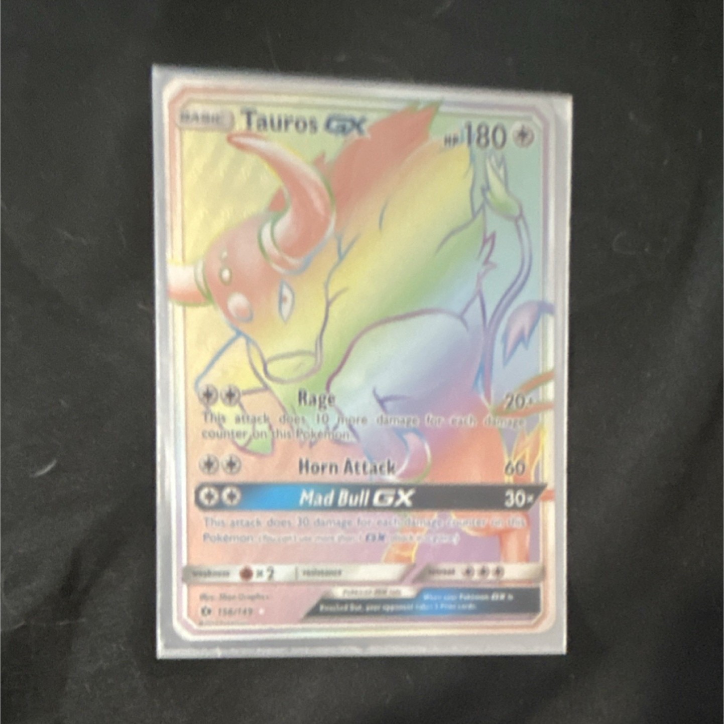Pokémon Tauros GX Secret Rare Full Art Holo Sun & Moon 156/149 Card