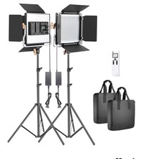 NEEWER 2 Pack LED Light panel with wireless remote 480 LED Photo Video Lighting