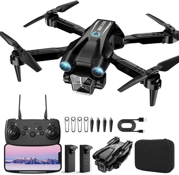 Drone con Cámara 1080P HD, Mini para Principiantes Niños Adultos, RC Negro 