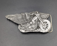 Vintage 1986 V-Twin Motorcycle  Wings Belt Buckle Made in USA C J Inc. 1134
