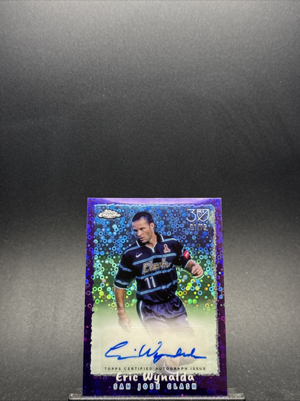 2025 Topps Chrome MLS Eric Wynalda Purple 30th Anniversary 1995 Refractor 1/75