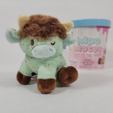 Moo Mates by Russ Monica Mint Chocolate Chip Ice Cream Scented 4" Cow Plush 1B