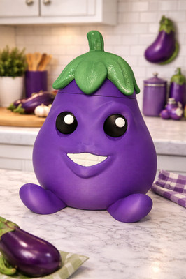 Eager Eggplant Container - Size H 7  x W 5  - Fall Favorite- 3D Printed