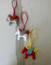 3pc Horse Pegasus Faux Leather Bag Charms Multicolor Tasseled Lightweight
