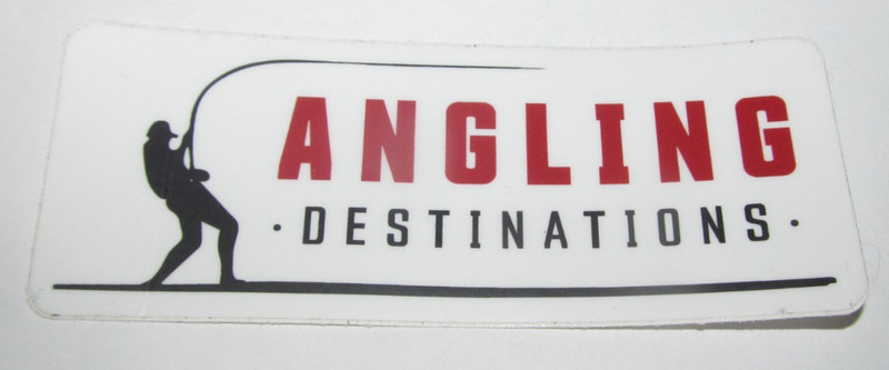 Angling Destinations Fishing Sticker 4” Fly Creek River Lake Trout Salmon