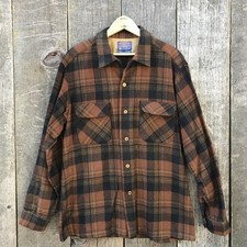 VTG 1960s Pendleton Board Shirt 100 Wool Loop Collar Desmond's So. Cal. Large