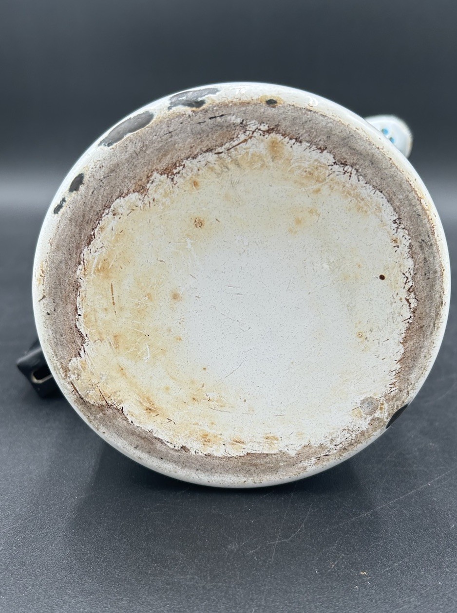 Vintage Georges Briard Style MCM Enamelware Turkey Fixings Percolator Coffee Pot