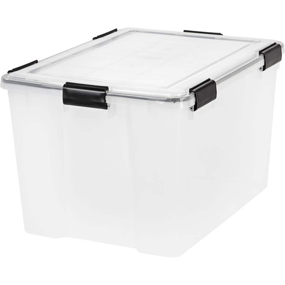 74 Qt WeatherPro Heavy-Duty Storage Tote with Secure Latching Lid
