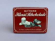 alte Blechdose Bittere Hansi Schokolade  Heer Marine Reise Sport Otto R&uuml;ger