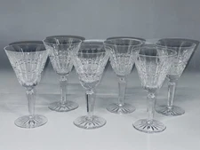 Stunning Vintage Six of 7” Tall Waterford Glenmore Water/ Red Wine Crystal Glass