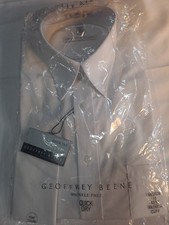 NEW Wrinkle Free Quick Dry Geoffrey Beene Men's Button Up Dress Shirt Med 15.