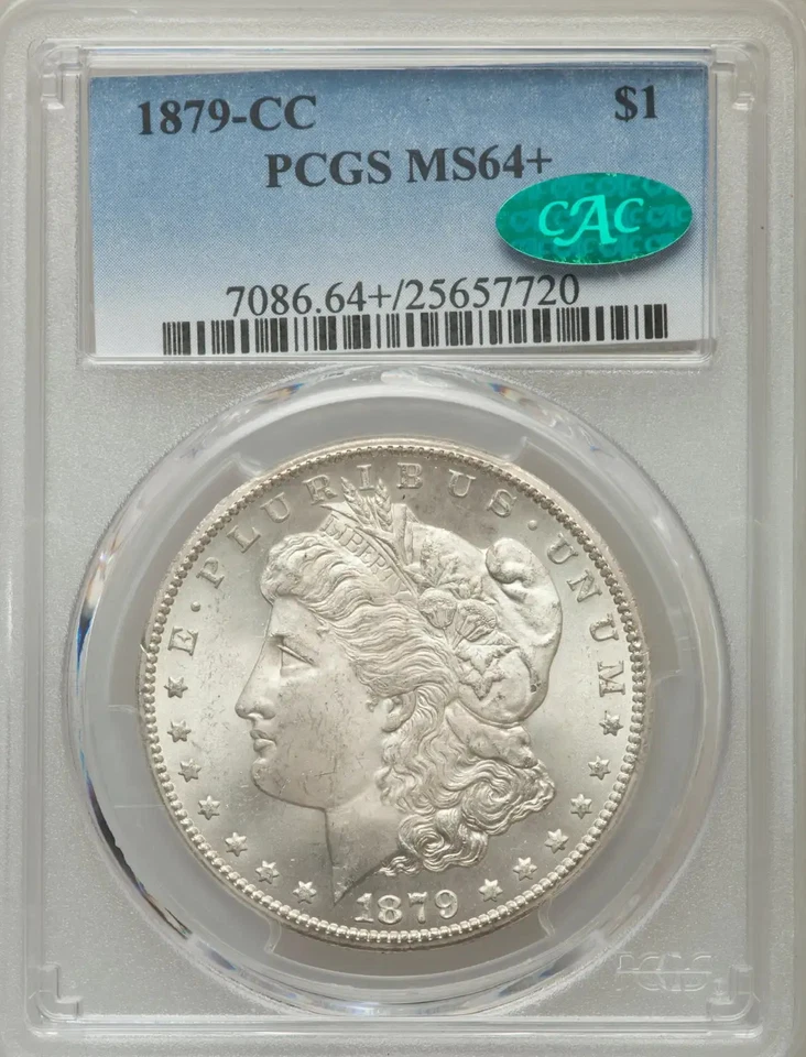 1879-CC $1 PCGS MS64+ CAC Morgan Silver Dollar 25657720 - Image 3 of 4