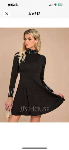 NEW! JJ'S HOUSE SPECIAL OCCASIONS Women's Sz 10 High Neck Beaded Black Dress