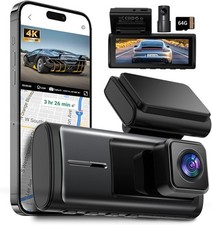 GOLDENSNAKE 4K Front  1080P Rear Dash Cam 3.39" IPS Screen, Wi-Fi, Night Vision