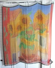 Royal Academy of Arts Frederick Gore Sunflowers & House Scarf 48 x 39 inch *NWTS