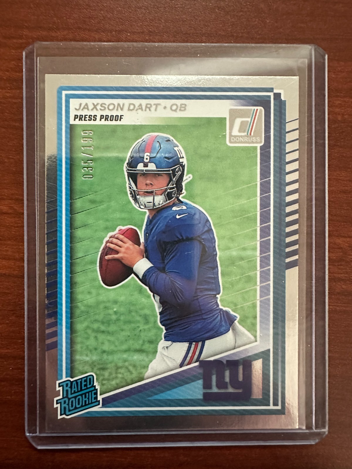 2025 Donruss - Jaxson Dart Rated Rookie Silver Press Proof 35/199 #400