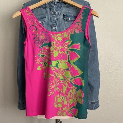 Size: XS Green Print Pink Tank Top In excellent Pre-owned condition. Gently use