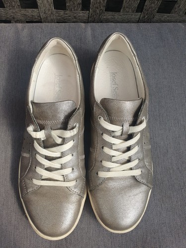Josef Seibel CAREN Trainers Antik Metallic -Platin (Silver/Grey) UK5 lace up £89 - Picture 2 of 14