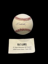 Mat Gamel Signed Official MLB Baseball TRISTAR COA Brewers Prospect