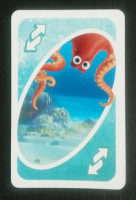 2016 Mattel UNO Card Disney Finding Dory Blue Hank Reverse Card