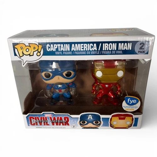 Funko Pop Captain America Iron Man Civil War 2 Pack f.y.e. Exclusive