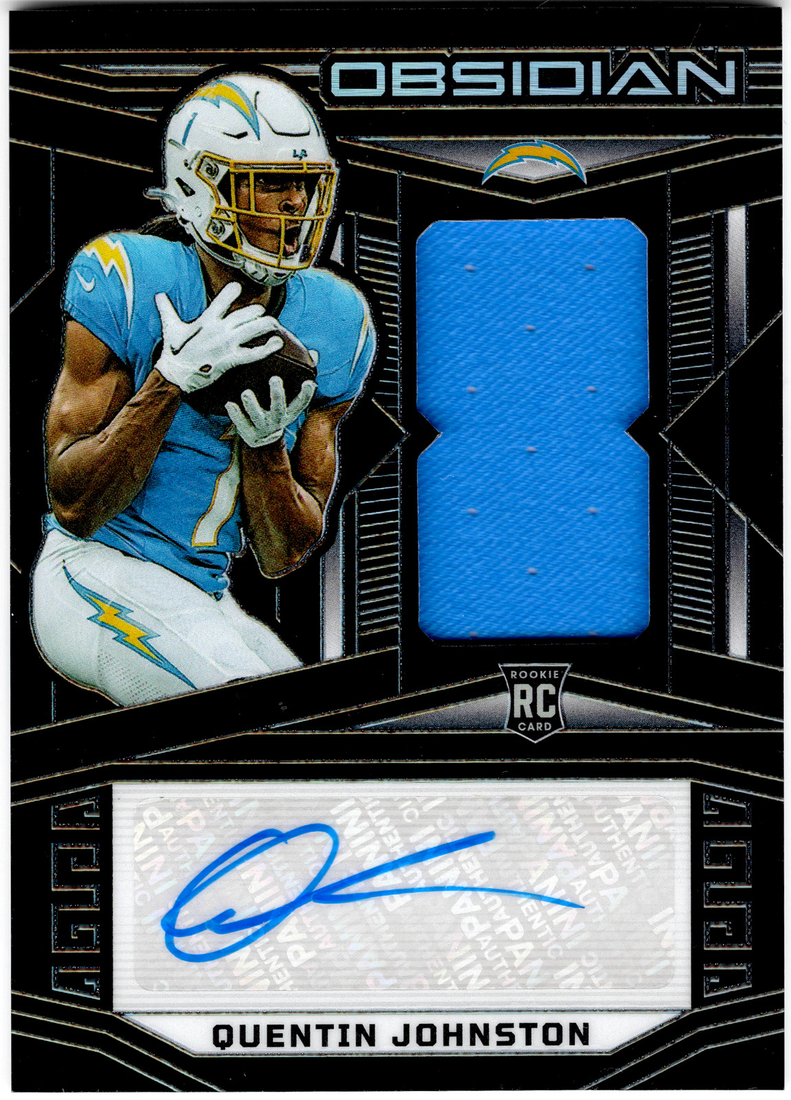 2023 Panini Obsidian Quentin Johnston #217 Jersey Autographs /199 Auto RC