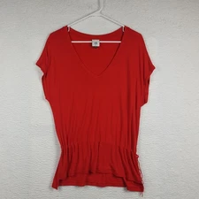 CAbi 6129 Formal Tee Cherry Red Women's Size XS Drawstring