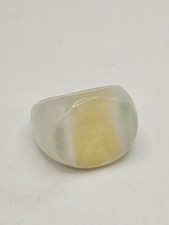 Vintage Solid Stone Agate Chunky Band Ring Size 9