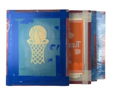 Lot of 4 Used 20 x 24" Aluminum Framed 21 x 17" Mesh Silkscreen Printing Frames