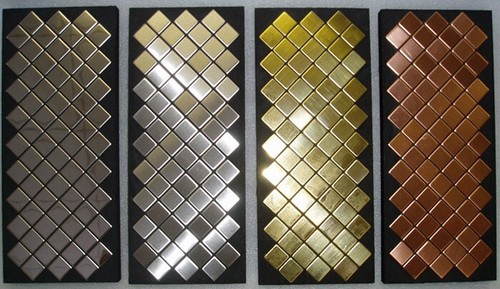 Mosaico azulejo macizo metal latón laminado oro 1,6 mm fuerte diamante-BM - Imagen 4 de 5