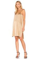 NWT $245 Halston Heritage Camel Beige Satin Slip Dress S