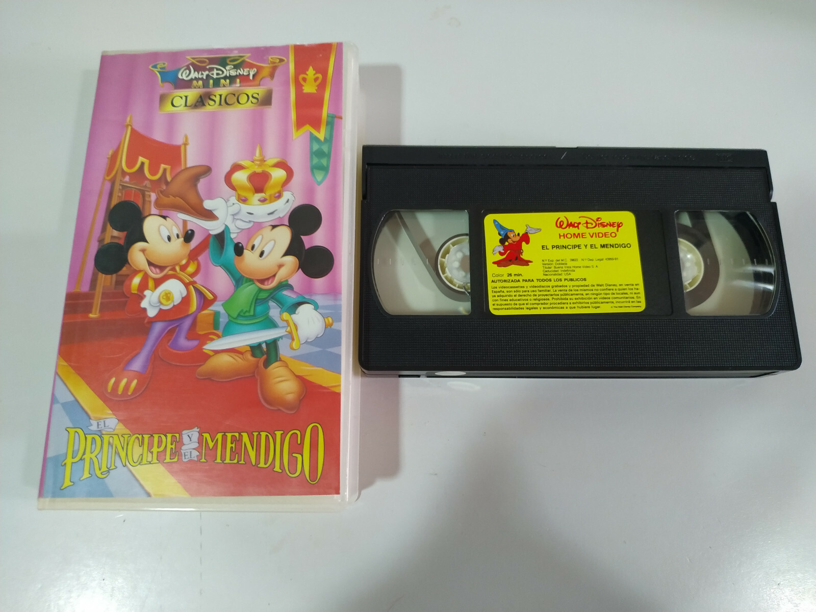 The Prince And The Pauper WALT DISNEY Mickey - VHS Tape Spanish - 4T