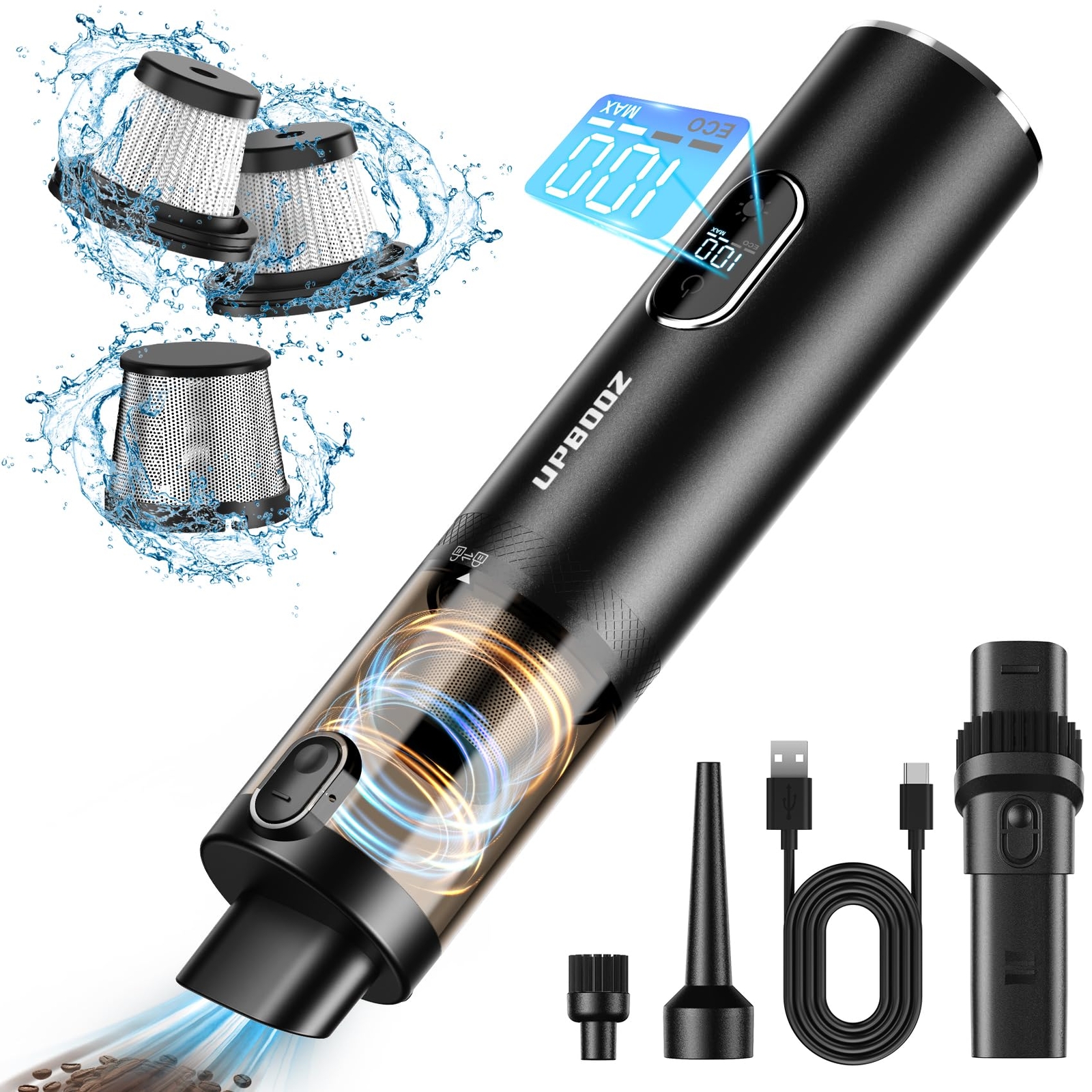 Upbooz 14000PA Cordless Handheld Vacuum for Cars - Powerful Portable Cleaner-image