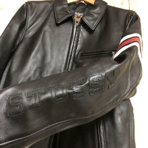 supreme black leather jacket