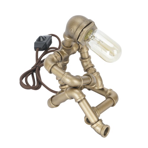 Robot Water Pipe Desk Light Steampunk Table Lamp Vintage Decor Christmas Gift - Picture 7 of 10